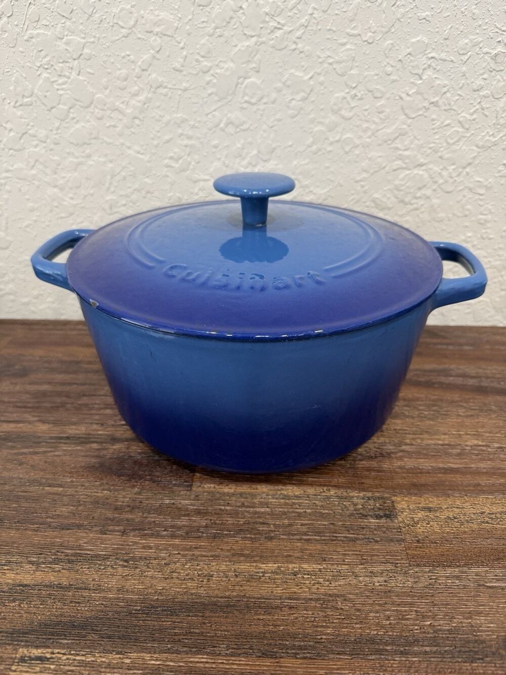 Cuisinart CI650-25BG 5 Qt Enameled Cast Iron Dutch Oven Provençal Blue Lid